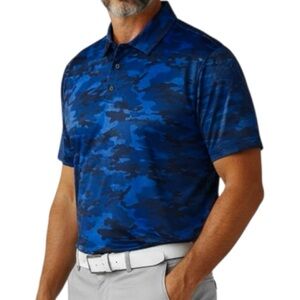 Birdie Bound Shirt Men’s Sz 3XL UPF 50+ Blue Abstract Golf Polo Performance